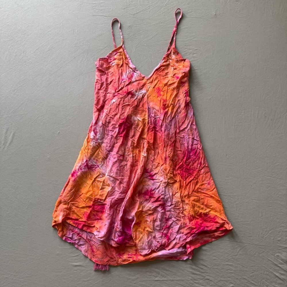 Stolen Hearts Tie Dye Mini Beach Dress